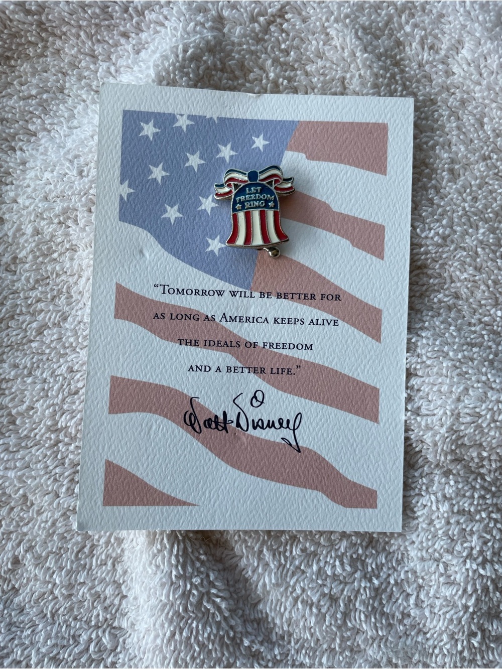 Disney 9/11 Remembrance Pin Card Let Freedom Ring Liberty Bell